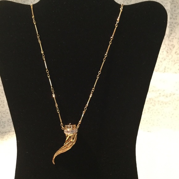 Rachel Zoe Gold Plated Crystal Horn Necklace