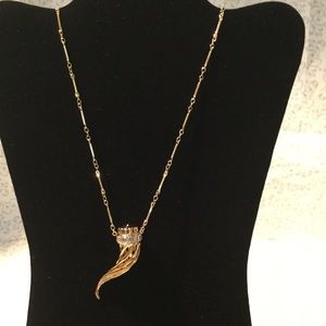Rachel Zoe Gold Plated Crystal Horn Necklace