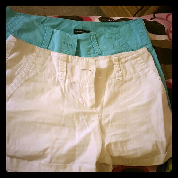 Denim baby blue and white shorts