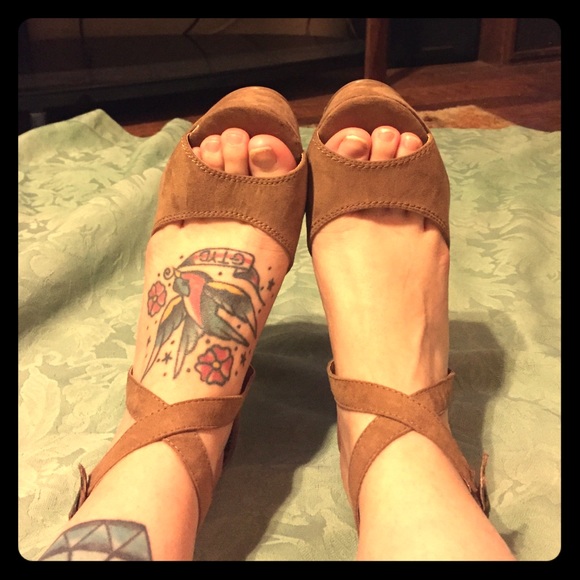 Chunky strappy heels