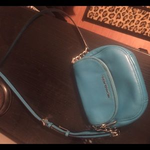 Small Michael Kors blue Bedford crossbody