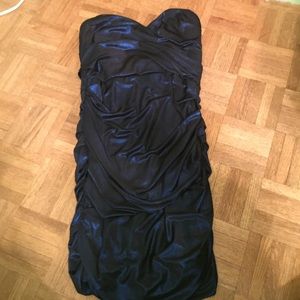 Strapless blue dress