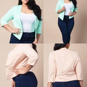 NWT MINT COLOR PLUS SIZE ZIPPER ALL AROUND BLAZER