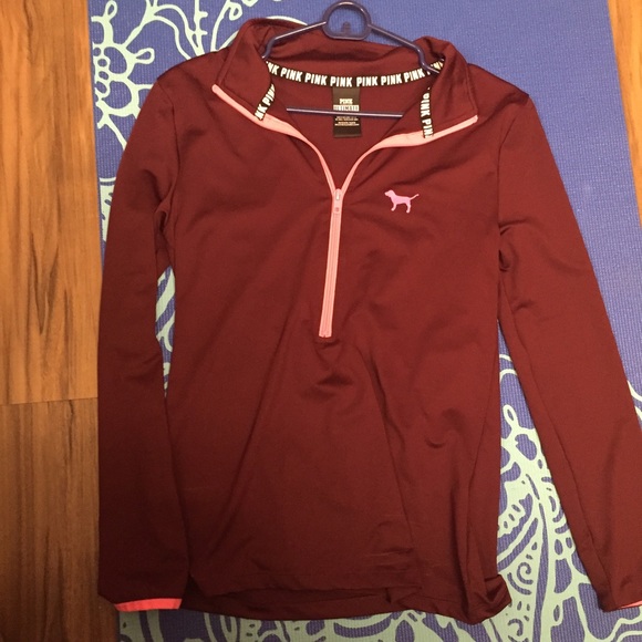 Pink athletic half-zip