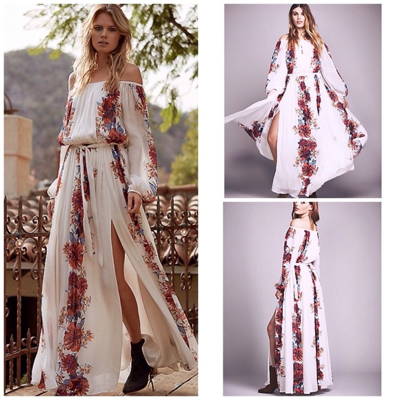 FREE PEOPLE Bardot Printed Maxi