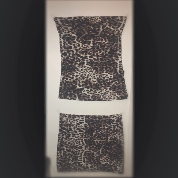 H&M cheetah shirt & skirt set - Picture 1 of 4