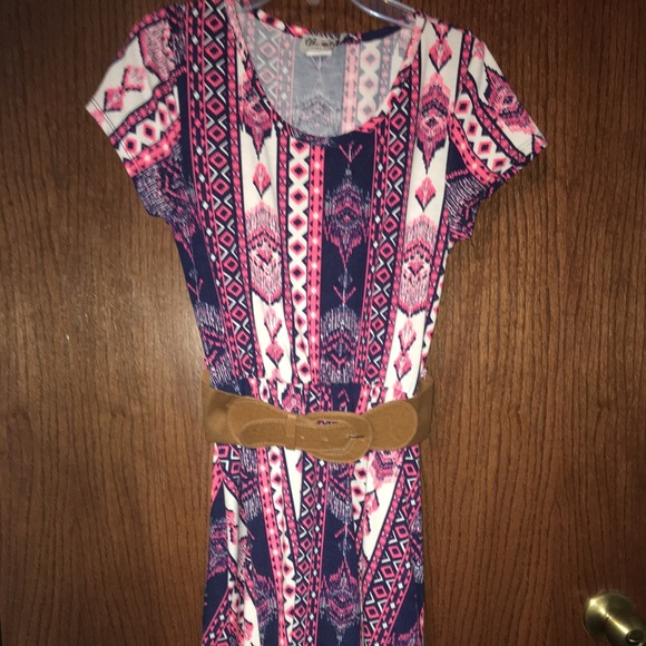 Navy blue and pink dress