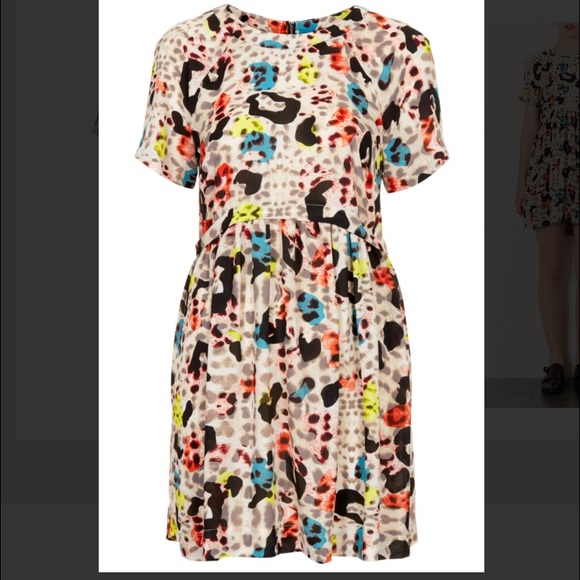 Topshop Multicolor Lepard Print Tunic Dress