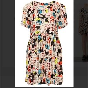 Topshop Multicolor Lepard Print Tunic Dress