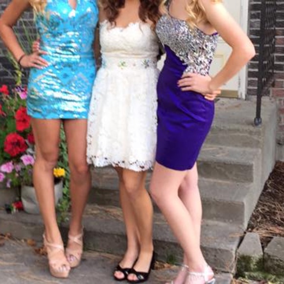 Ivory homecoming dress; new - Picture 3 of 4