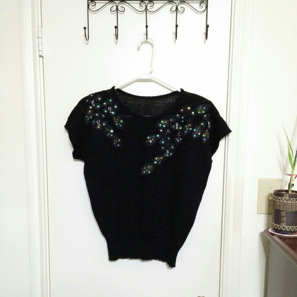 Black sequined sweater