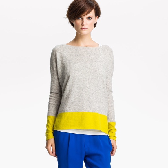 Vince Cashmere Colorblock sweater (gray/yellow)