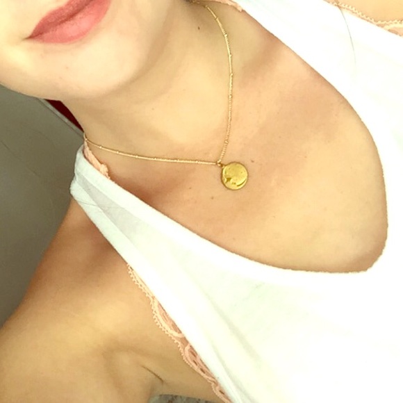 Gold moon charm choker