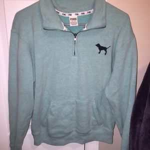 victorias secret pink boyfriend half-zip