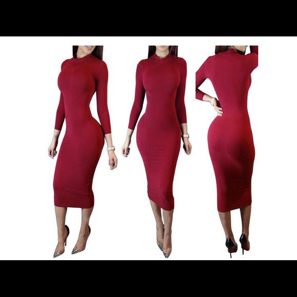 Turtleneck Long Sleeve Stretch club dress.