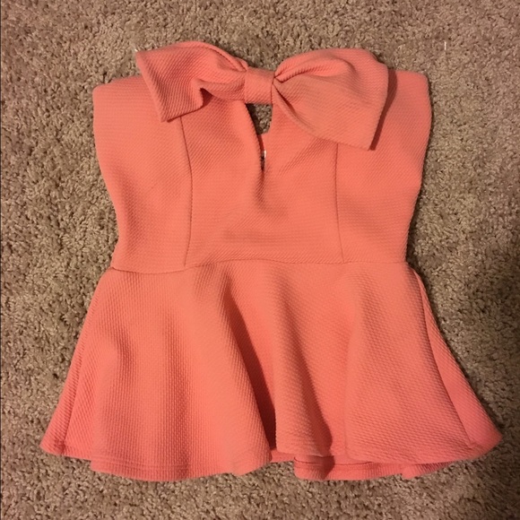 Pink Bow peplum top