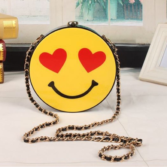 Acrylic Emoji heart smiley clutch Crossbody bag - Picture 3 of 4