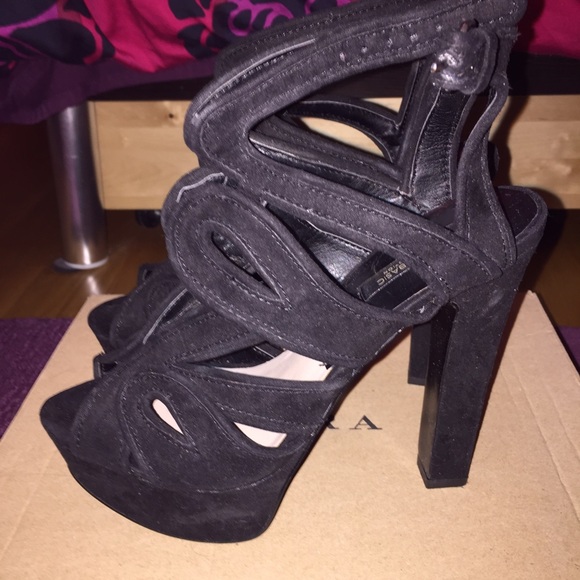 Black platform heels