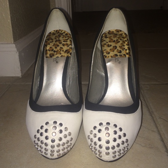 Black and white shoes