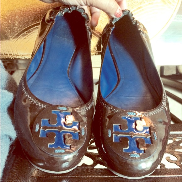 Blue and brown Tory burch flats 💙