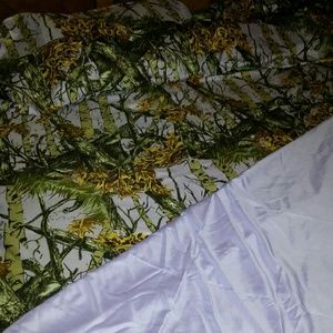 Camouflage and purple king/queen sheet set. EUC