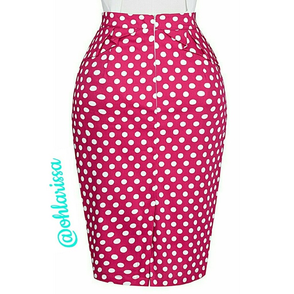 Vintage Style-Hot Pink Pencil Skirt - Picture 2 of 4