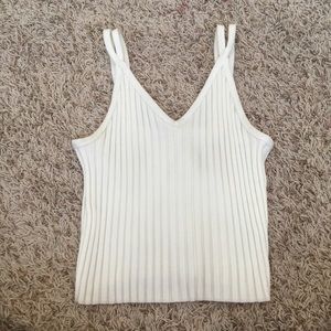 nwot white ribbed crop tank