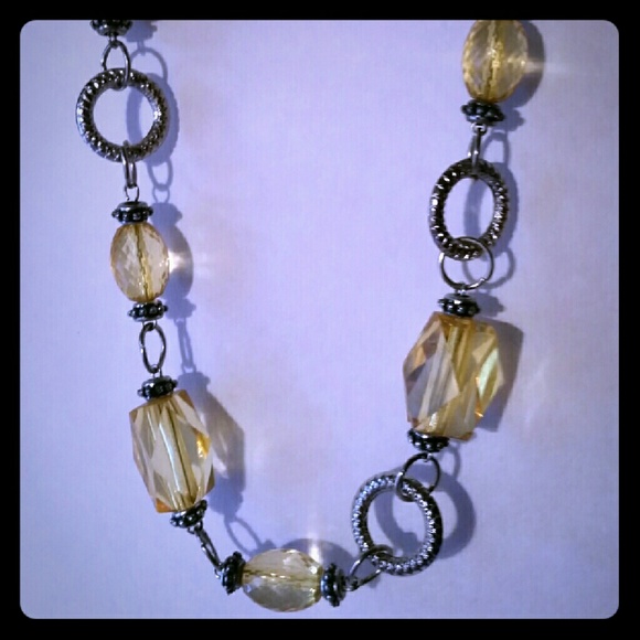 Silver & Honey Colored Rope Necklace - Picture 1 of 2