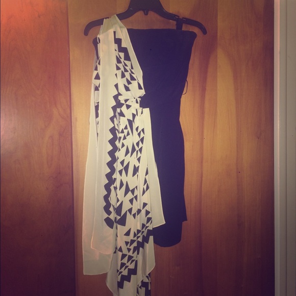 One shoulder printed scarf dress