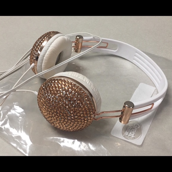 Rose Gold Bling headphones