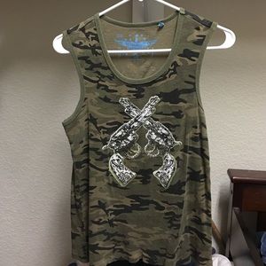 Rock n roll cowgirl Camo Tank