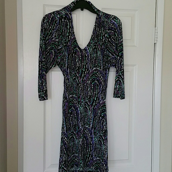 Open Back 1/4 Length Sleeve Dress
