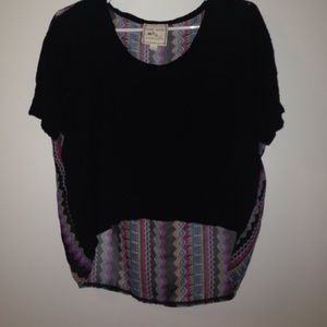 Black Crop Top with Vibrant Sheer Back
