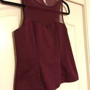 Maroon plum cotton mesh top