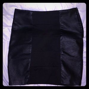 Black Pleather/Spandex Pencil Skirt!