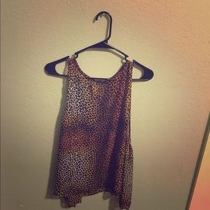 Sheer cheetah print top