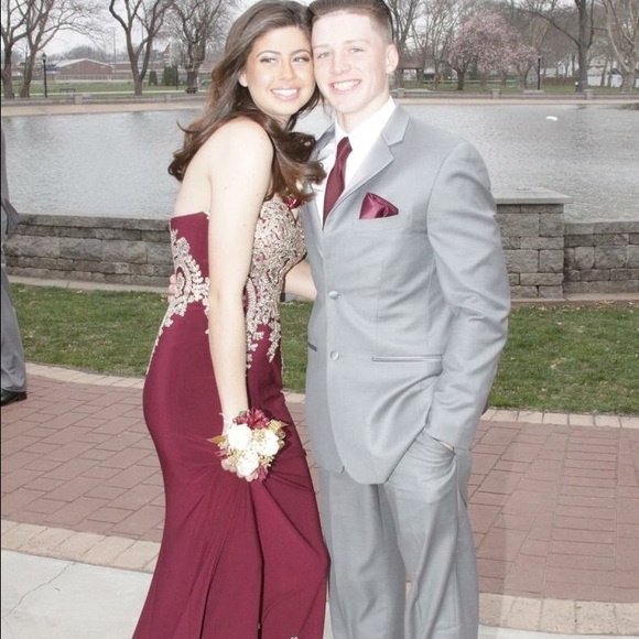 Burgundy Prom Dress - Picture 3 of 3