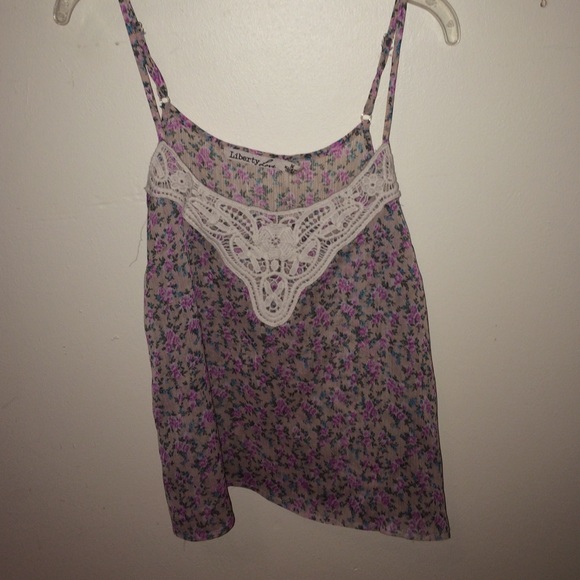 Liberty Love sheer tan top - Picture 1 of 1
