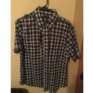 Blue and black button down