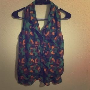 Abstract print top
