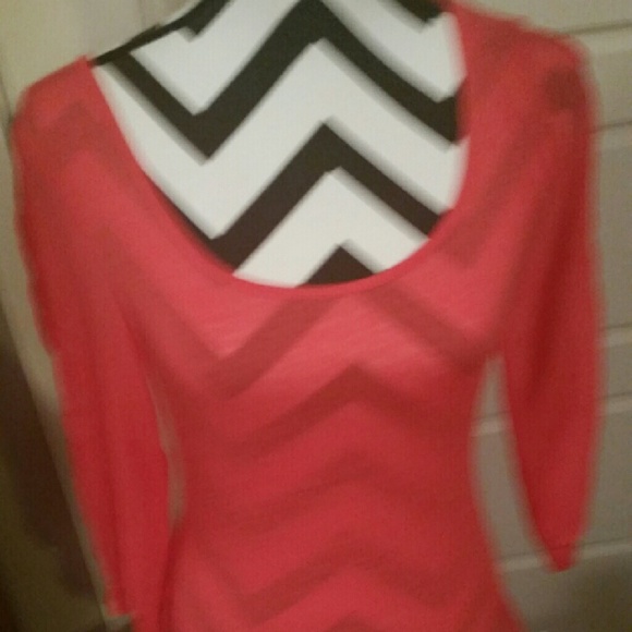 Beautiful Bright Coral Blouse by BKE BOUTIQUE