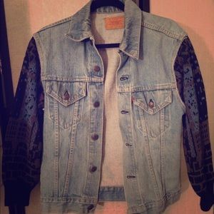 Vintage Levi's denim jacket with sweater sleeves