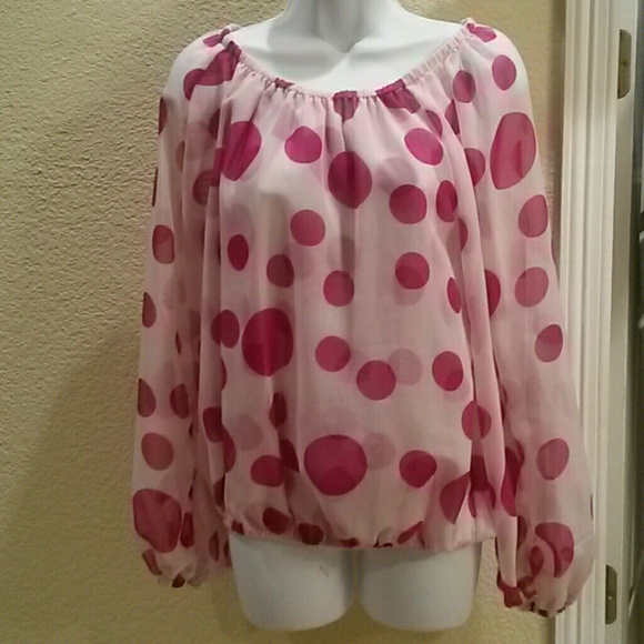 Sheer polkadot blouse