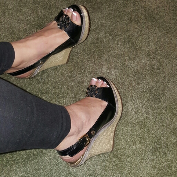 Michael Kors Black, Gold & Tan Wedges - Picture 4 of 4