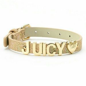 Bling  Juicy Couture dog collar gold metallic