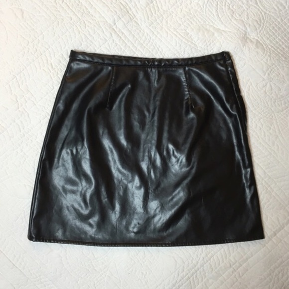 Black leather skirt