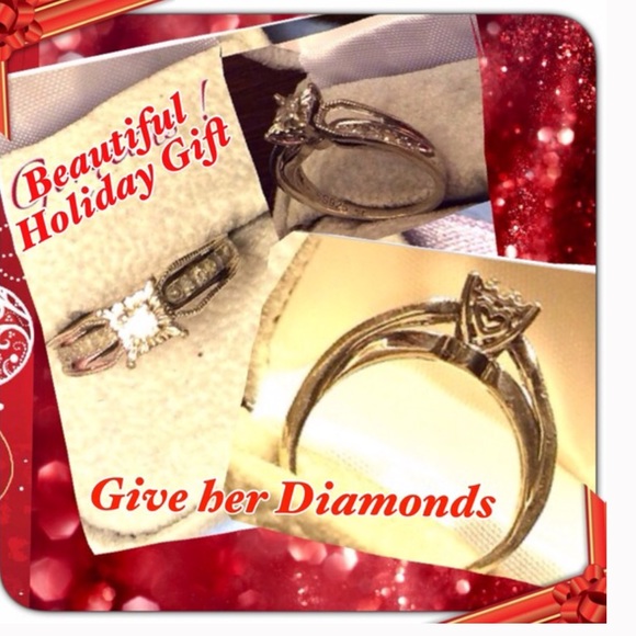 Sterling , Diamond ,heart cut ring , beautiful 💖