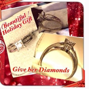 Sterling , Diamond ,heart cut ring , beautiful 💖