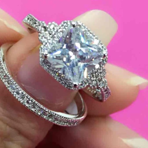 (Size 7) new 2ps silver engagement ring - Picture 1 of 3