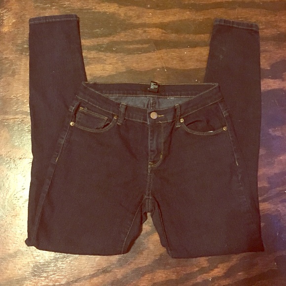 Forever 21 skinny jeans, tan stitching